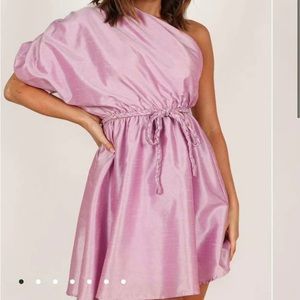 Impressions boutique dress. Lavender. One shoulder.